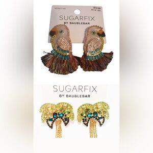 Sugarfix Bauble Bar parrot palm tree earrings